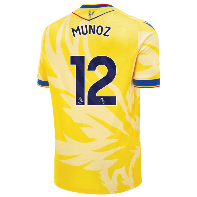 Kandiny Bambino Maglia Daniel Muñoz #12 Giallo Kit Gara Away 2024/25 Maglietta