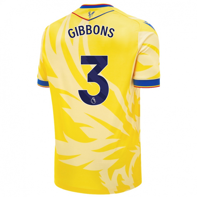 Kandiny Niño Camiseta Felicity Gibbons #3 Amarillo 2ª Equipación 2024/25 La Camisa México