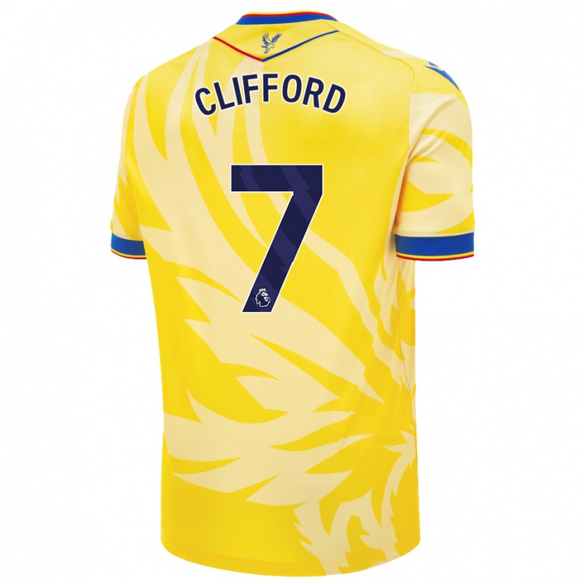 Kandiny Bambino Maglia Charley Clifford #7 Giallo Kit Gara Away 2024/25 Maglietta