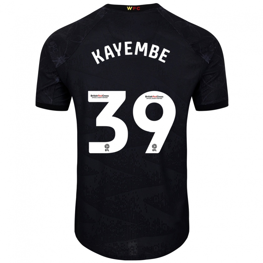 Kandiny Niño Camiseta Edo Kayembe #39 Negro Blanco 2ª Equipación 2024/25 La Camisa