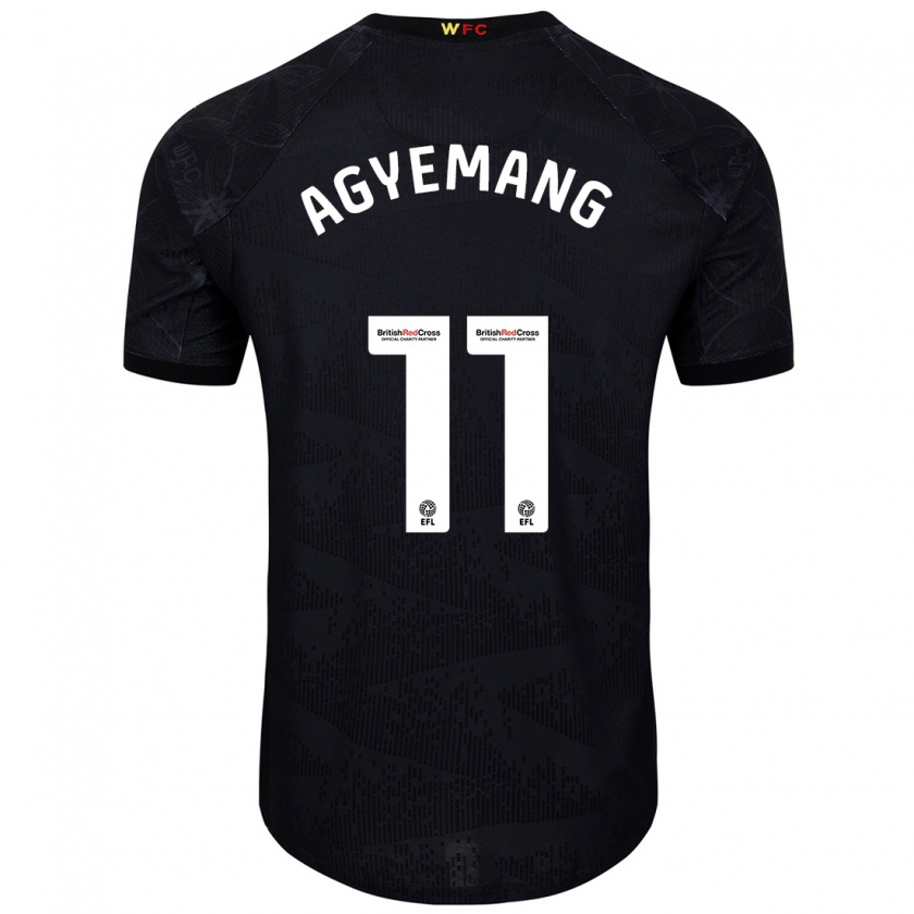 Kandiny Niño Camiseta Michelle Agyemang #11 Negro Blanco 2ª Equipación 2024/25 La Camisa