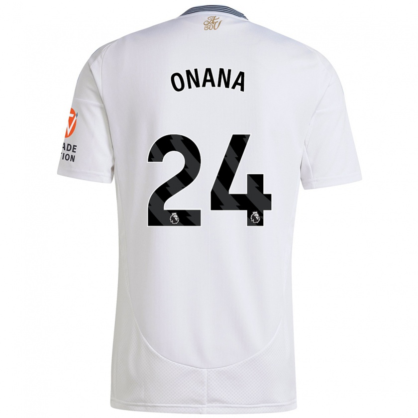 Kandiny Kinder Amadou Onana #24 Weiß Auswärtstrikot Trikot 2024/25 T-Shirt Österreich