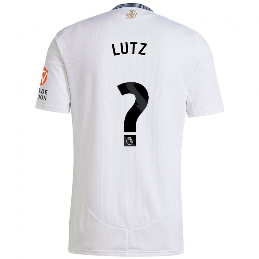 Kandiny Bambino Maglia Charlie Lutz #0 Bianco Kit Gara Away 2024/25 Maglietta