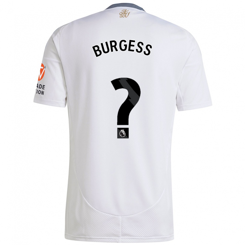 Kandiny Bambino Maglia Woody Burgess #0 Bianco Kit Gara Away 2024/25 Maglietta