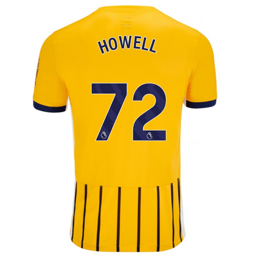 Kandiny Niño Camiseta Harry Howell #72 Dorado Azul Rayas 2ª Equipación 2024/25 La Camisa