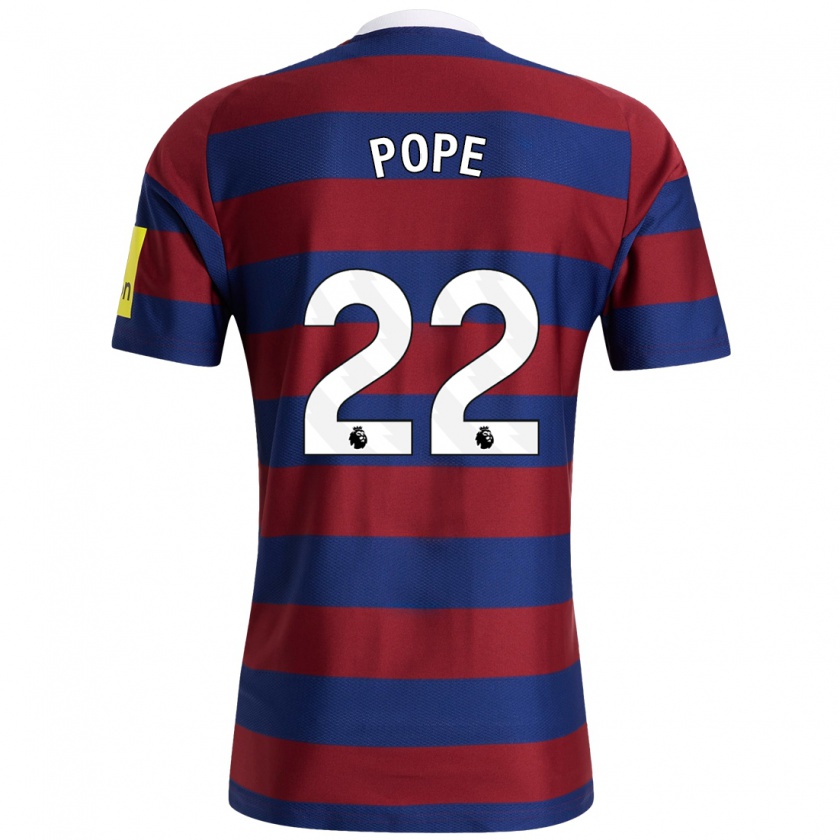 Kandiny Bambino Maglia Nick Pope #22 Borgogna Blu Navy Kit Gara Away 2024/25 Maglietta