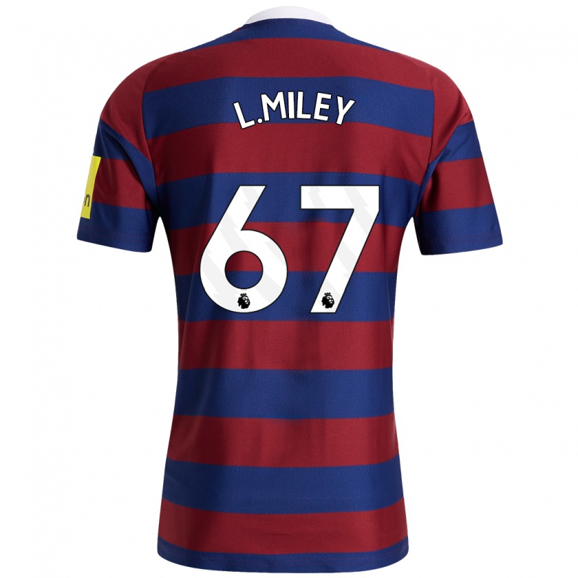 Kandiny Kinder Lewis Miley #67 Burgunderrot Marineblau Auswärtstrikot Trikot 2024/25 T-Shirt Österreich