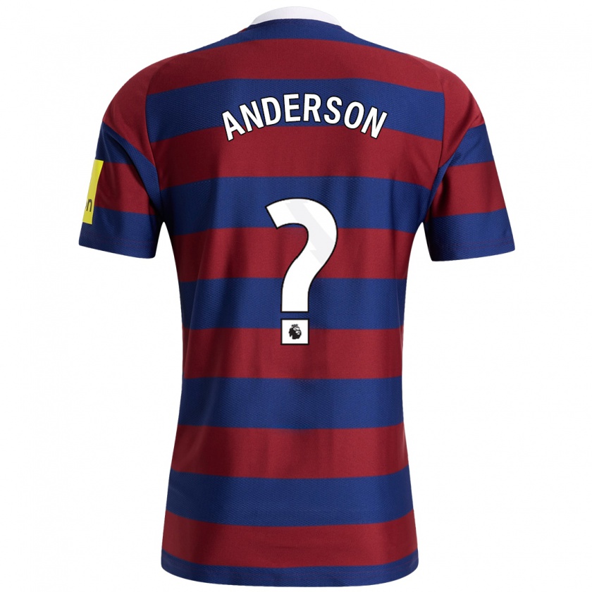 Kandiny Bambino Maglia Will Anderson #0 Borgogna Blu Navy Kit Gara Away 2024/25 Maglietta