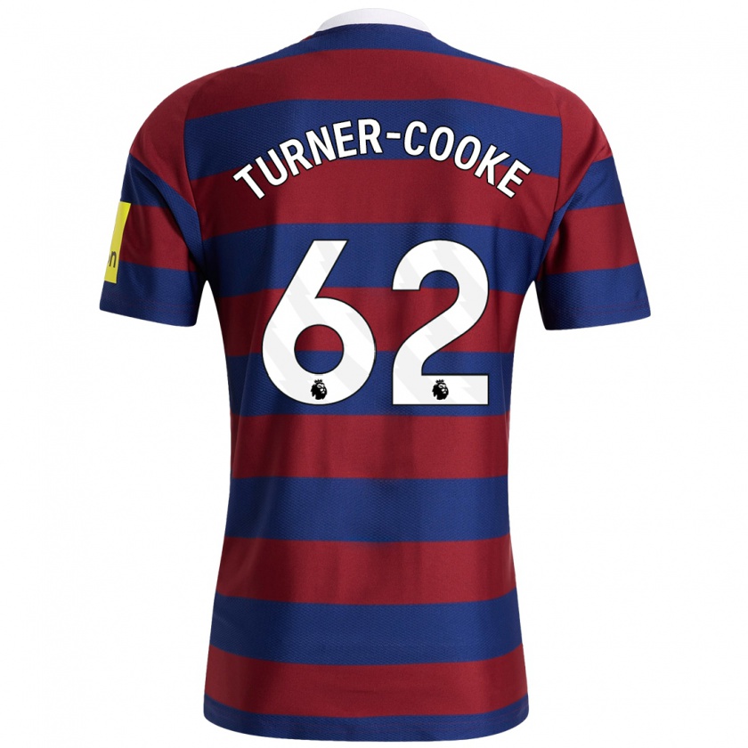 Kandiny Bambino Maglia Jay Turner-Cooke #62 Borgogna Blu Navy Kit Gara Away 2024/25 Maglietta