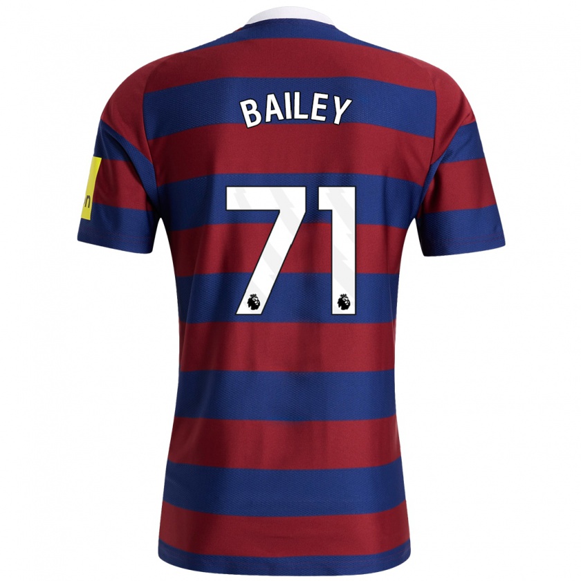 Kandiny Bambino Maglia Scott Bailey #71 Borgogna Blu Navy Kit Gara Away 2024/25 Maglietta