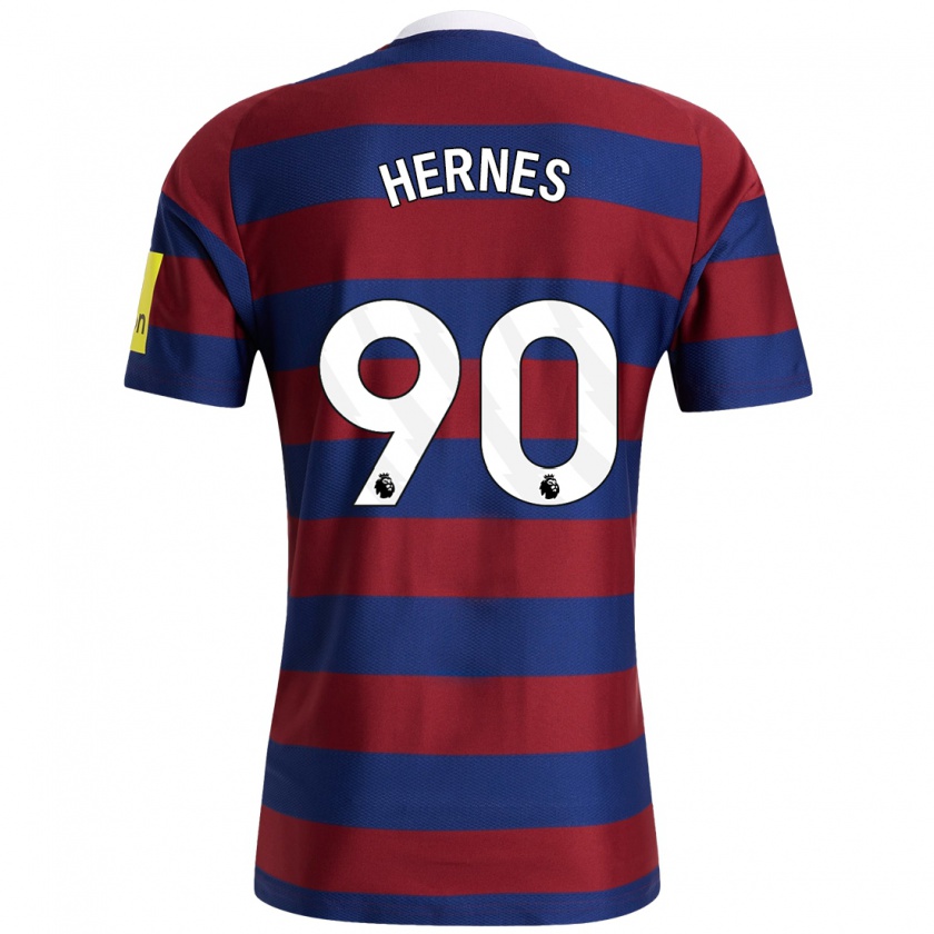 Kandiny Bambino Maglia Travis Hernes #90 Borgogna Blu Navy Kit Gara Away 2024/25 Maglietta