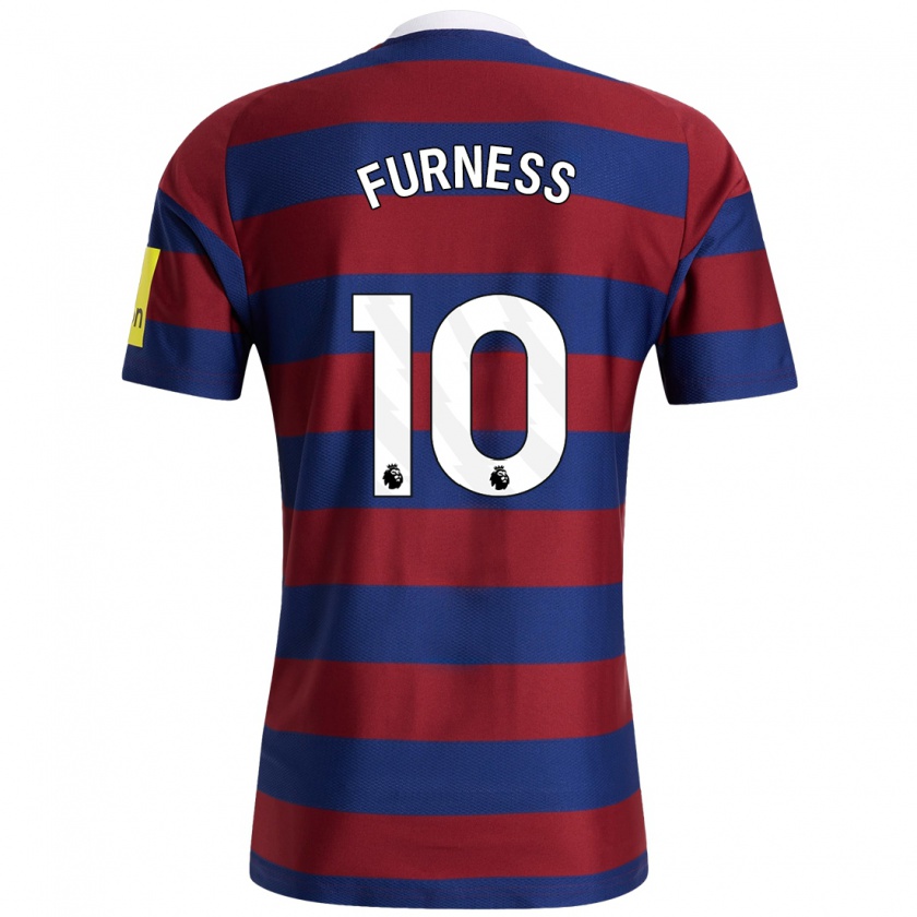 Kandiny Bambino Maglia Rachel Furness #10 Borgogna Blu Navy Kit Gara Away 2024/25 Maglietta