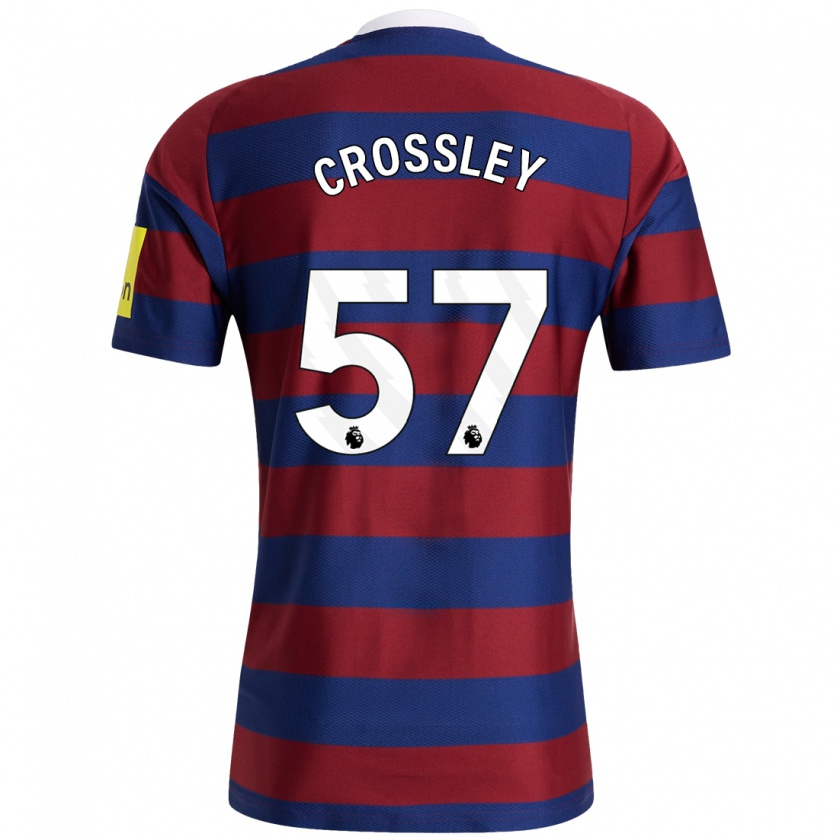 Kandiny Kinderen Kyle Crossley #57 Bordeauxrood Marineblauw Uitshirt Uittenue 2024/25 T-Shirt