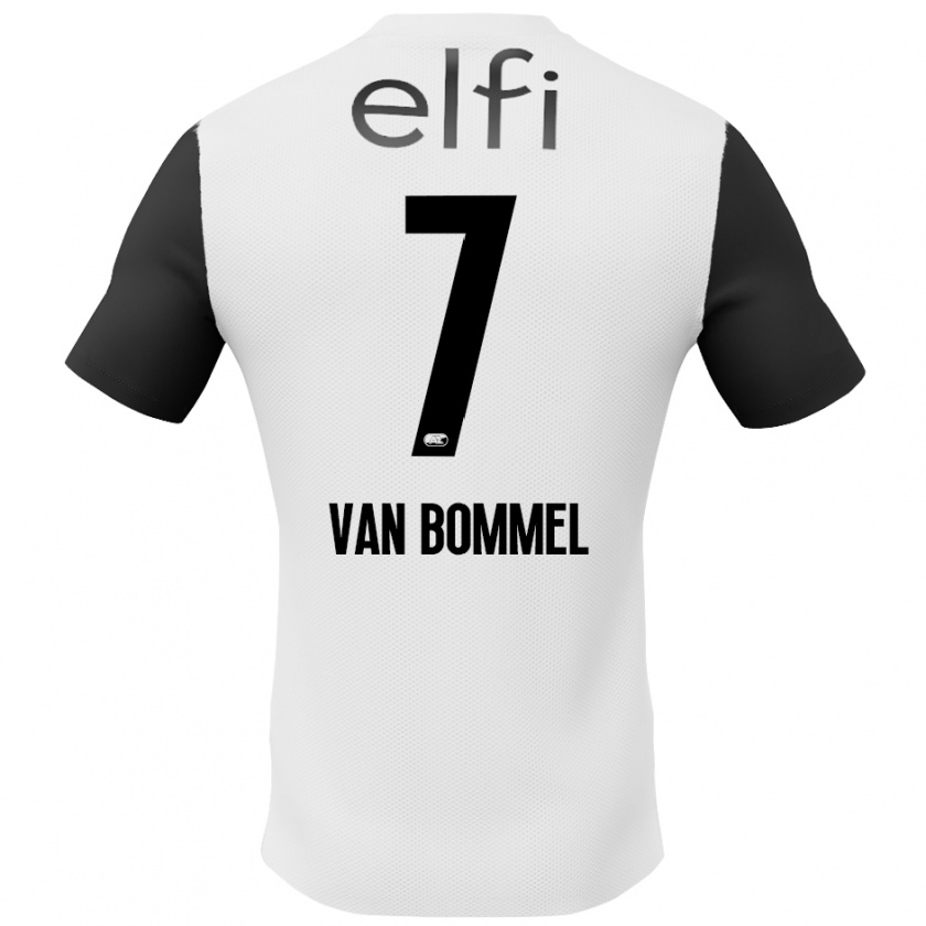 Kandiny Kinderen Ruben Van Bommel #7 Wit Zwart Uitshirt Uittenue 2024/25 T-Shirt