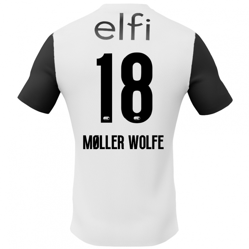 Kandiny Kinderen David Møller Wolfe #18 Wit Zwart Uitshirt Uittenue 2024/25 T-Shirt