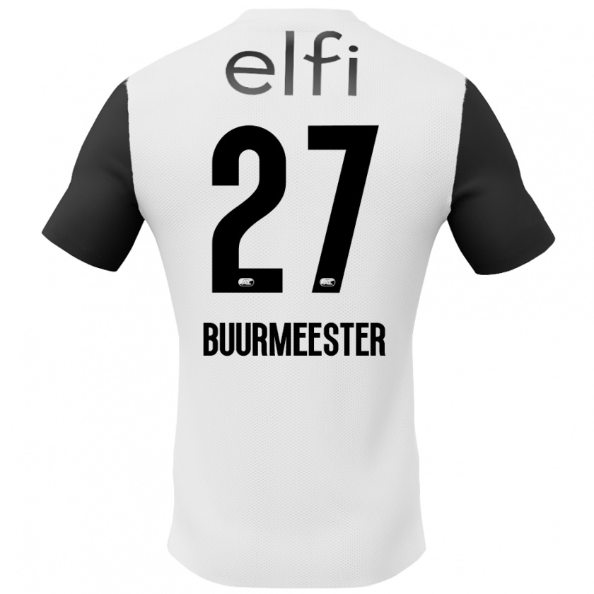 Kandiny Niño Camiseta Zico Buurmeester #27 Blanco Negro 2ª Equipación 2024/25 La Camisa México