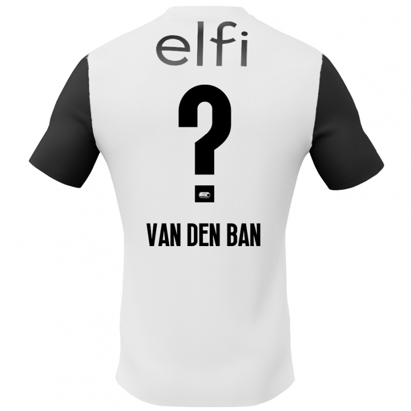 Kandiny Kinderen Yoël Van Den Ban #0 Wit Zwart Uitshirt Uittenue 2024/25 T-Shirt