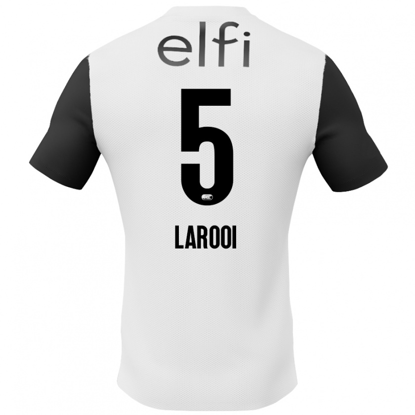 Kandiny Niño Camiseta Finn Larooi #5 Blanco Negro 2ª Equipación 2024/25 La Camisa