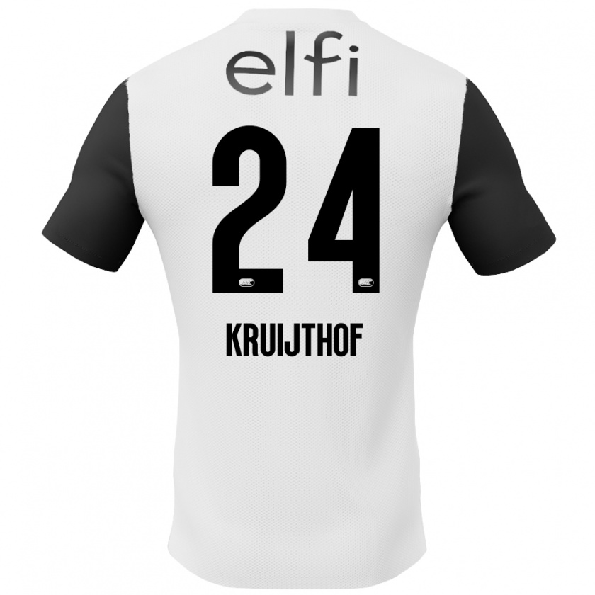 Kandiny Niño Camiseta Annemiek Kruijthof #24 Blanco Negro 2ª Equipación 2024/25 La Camisa México