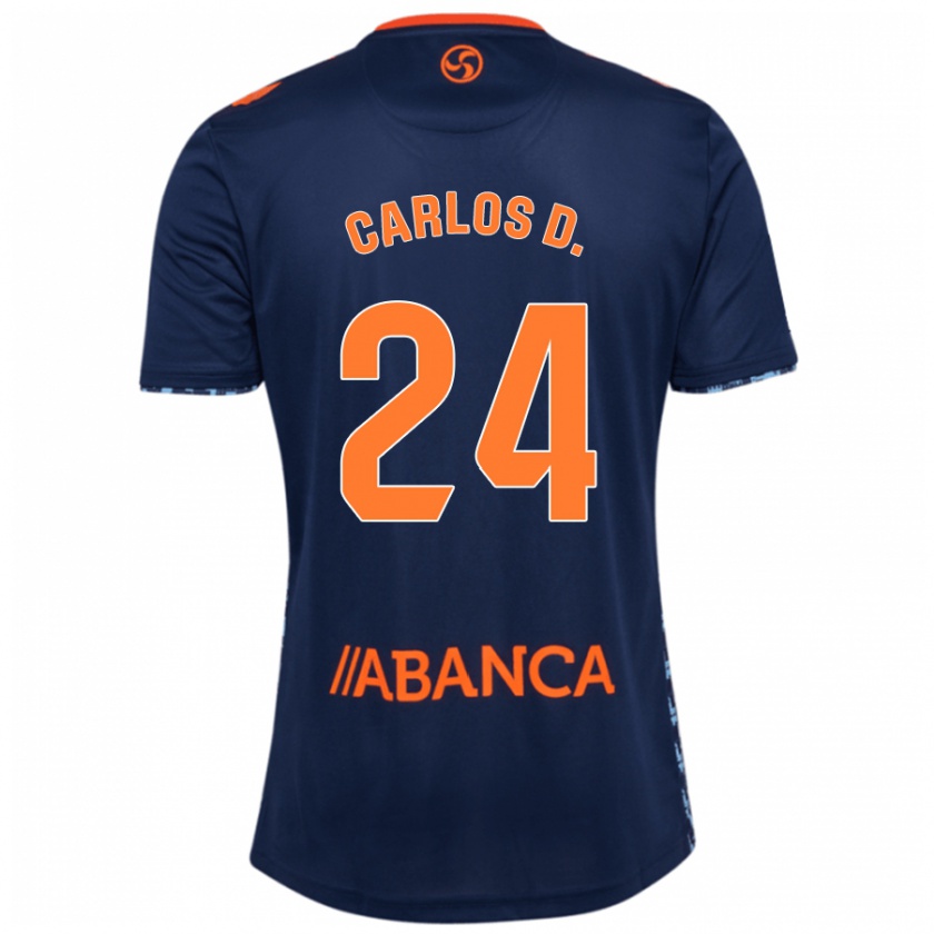 Kandiny Bambino Maglia Carlos Domínguez #24 Blu Navy Kit Gara Away 2024/25 Maglietta