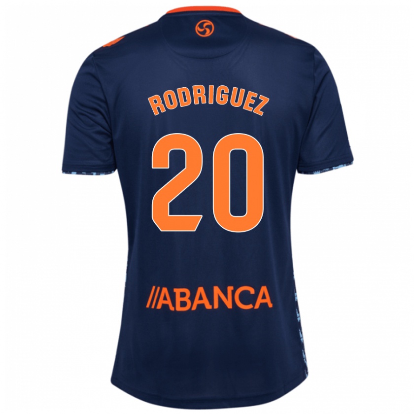 Kandiny Kinderen Javi Rodríguez #20 Marineblauw Uitshirt Uittenue 2024/25 T-Shirt