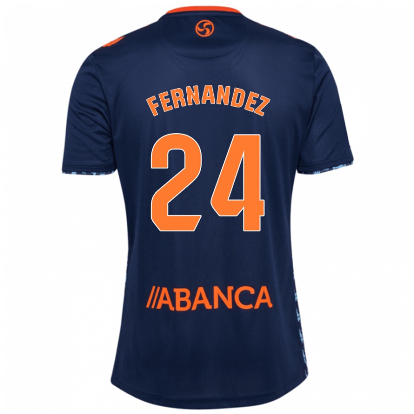 Kandiny Bambino Maglia César Fernández #24 Blu Navy Kit Gara Away 2024/25 Maglietta