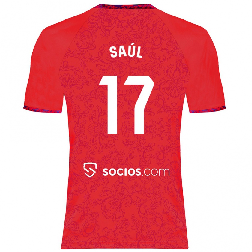 Kandiny Kinderen Saúl Ñíguez #17 Rood Uitshirt Uittenue 2024/25 T-Shirt