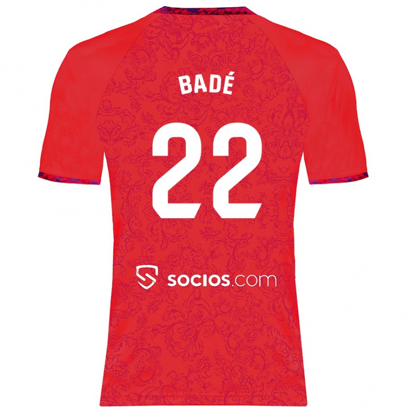 Kandiny Bambino Maglia Loïc Badé #22 Rosso Kit Gara Away 2024/25 Maglietta