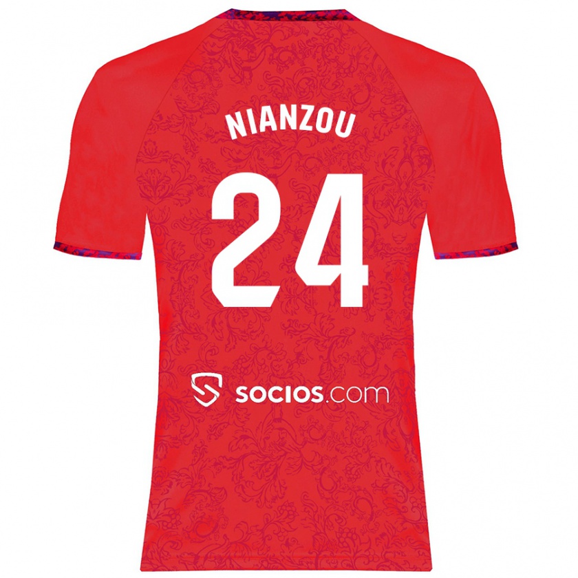 Kandiny Kinderen Tanguy Nianzou #24 Rood Uitshirt Uittenue 2024/25 T-Shirt