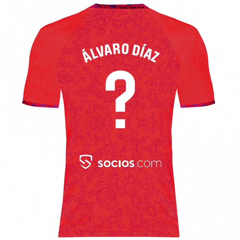 Kandiny Kinderen Álvaro Díaz #0 Rood Uitshirt Uittenue 2024/25 T-Shirt