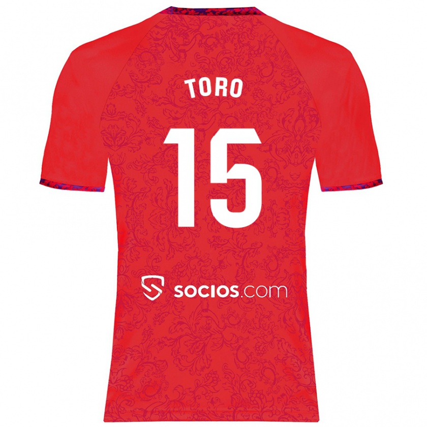 Kandiny Kinderen Juanan Toro #15 Rood Uitshirt Uittenue 2024/25 T-Shirt