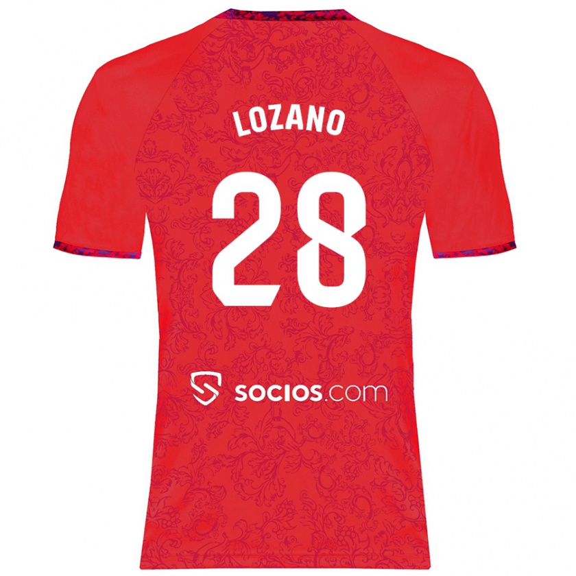 Kandiny Niño Camiseta Elena Lozano #28 Rojo 2ª Equipación 2024/25 La Camisa México