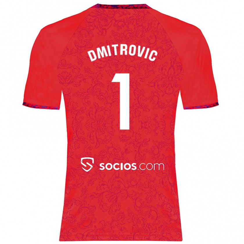 Kandiny Kinderen Marko Dmitrović #1 Rood Uitshirt Uittenue 2024/25 T-Shirt