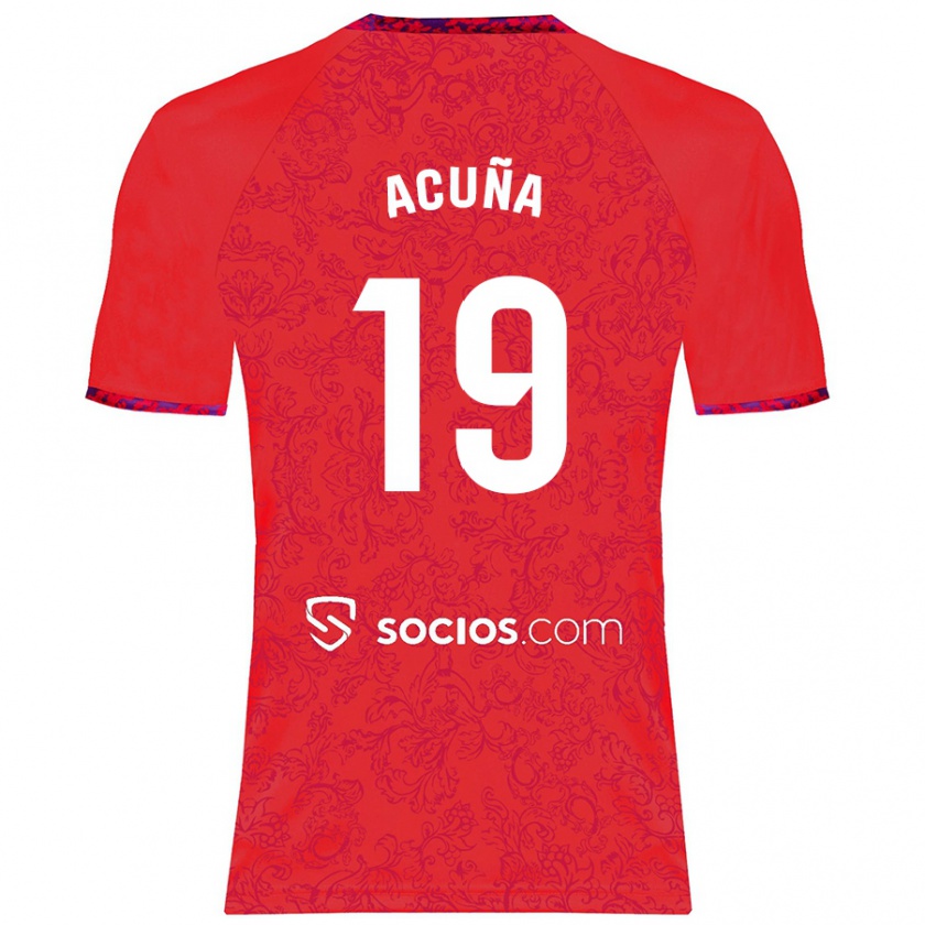 Kandiny Kinderen Marcos Acuña #19 Rood Uitshirt Uittenue 2024/25 T-Shirt