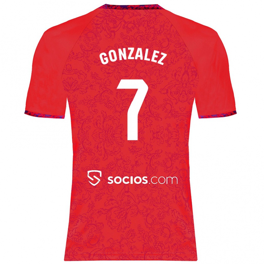 Kandiny Kinderen Juan González #7 Rood Uitshirt Uittenue 2024/25 T-Shirt