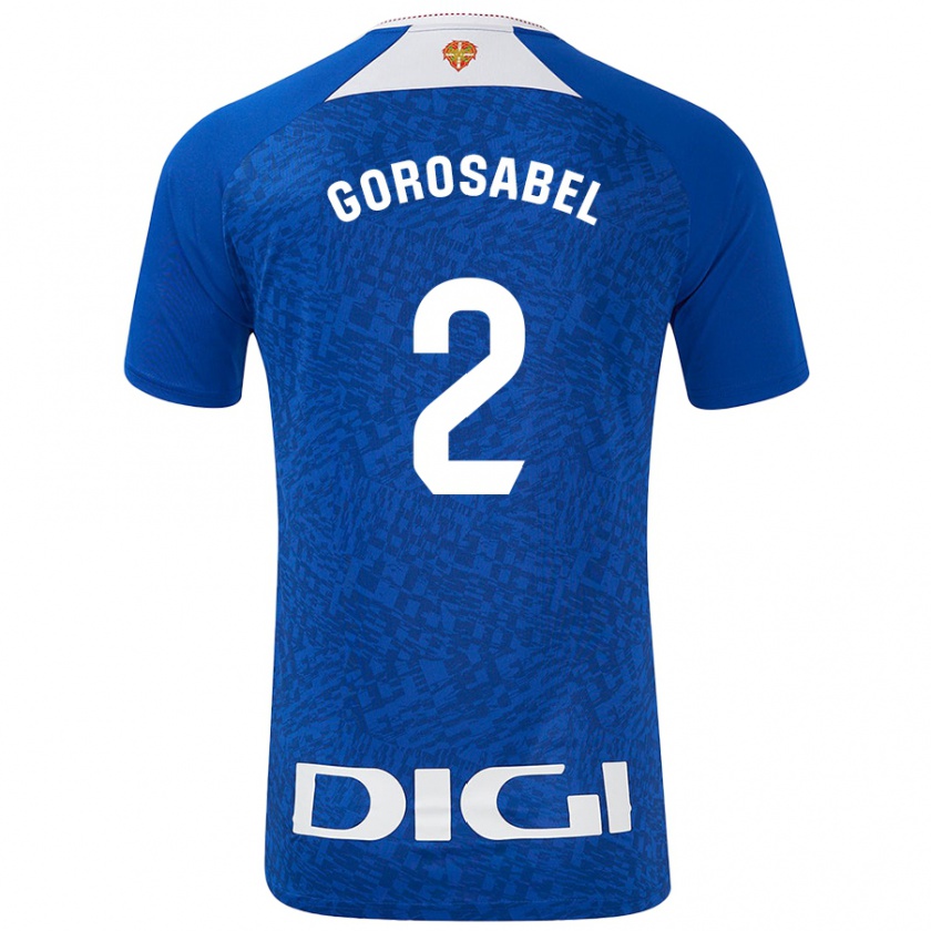 Kandiny Bambino Maglia Andoni Gorosabel #2 Blu Royal Kit Gara Away 2024/25 Maglietta