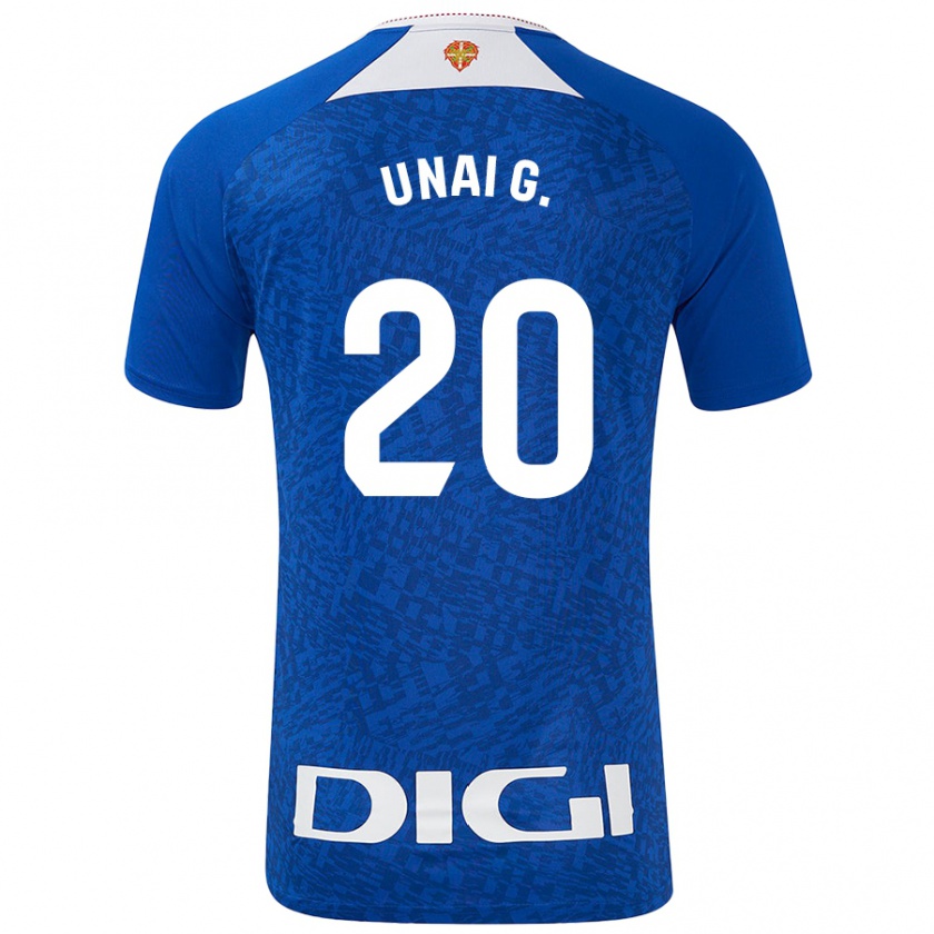 Kandiny Bambino Maglia Unai Gómez #20 Blu Royal Kit Gara Away 2024/25 Maglietta