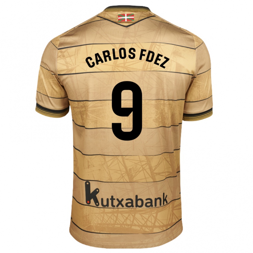 Kandiny Kinder Carlos Fernández #9 Braun Auswärtstrikot Trikot 2024/25 T-Shirt Österreich