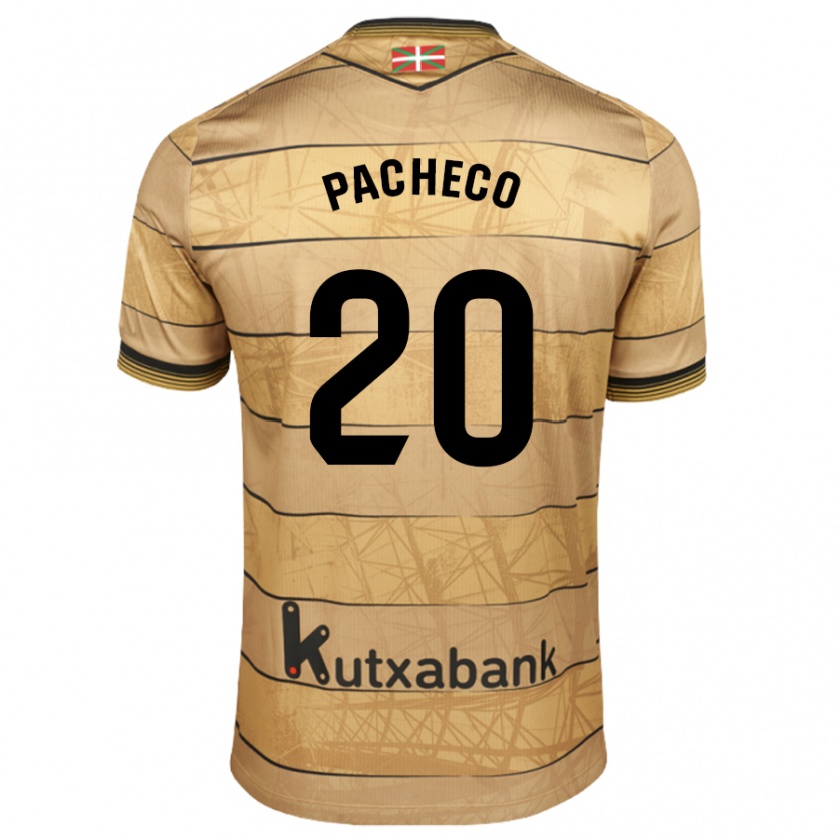 Kandiny Bambino Maglia Jon Pacheco #20 Marrone Kit Gara Away 2024/25 Maglietta