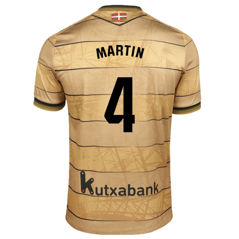 Kandiny Kinder Jon Martín #4 Braun Auswärtstrikot Trikot 2024/25 T-Shirt Österreich