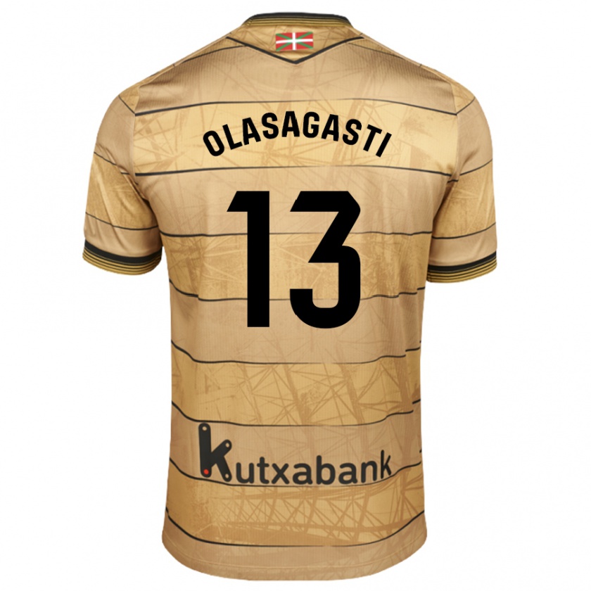 Kandiny Kinder Lander Olasagasti #13 Braun Auswärtstrikot Trikot 2024/25 T-Shirt Österreich