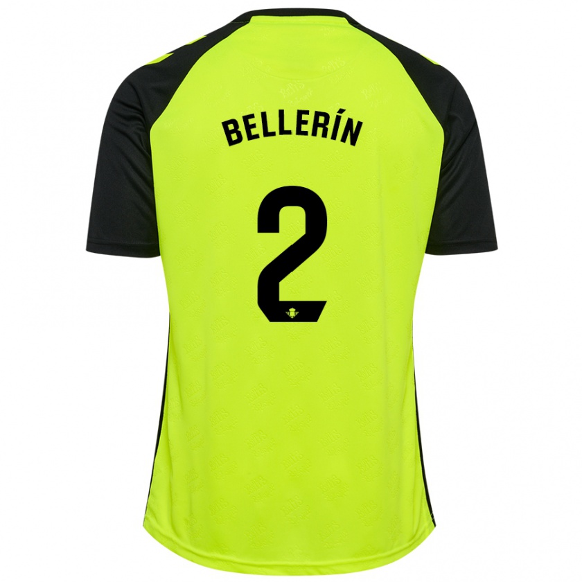 Kandiny Kinder Héctor Bellerín #2 Fluoreszierendes Gelb Schwarz Auswärtstrikot Trikot 2024/25 T-Shirt Österreich