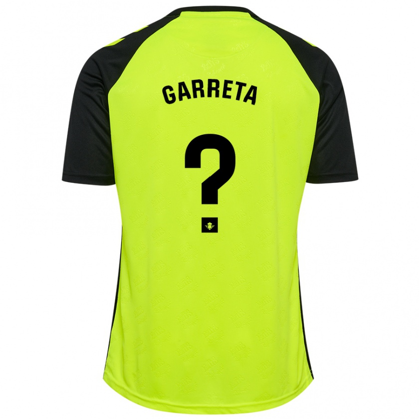 Kandiny Niño Camiseta Félix Garreta #0 Amarillo Fluorescente Negro 2ª Equipación 2024/25 La Camisa