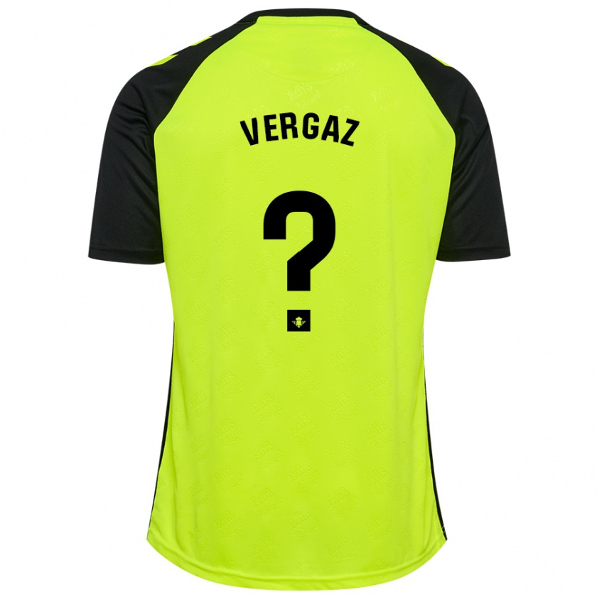 Kandiny Niño Camiseta Alejandro Vergaz #0 Amarillo Fluorescente Negro 2ª Equipación 2024/25 La Camisa