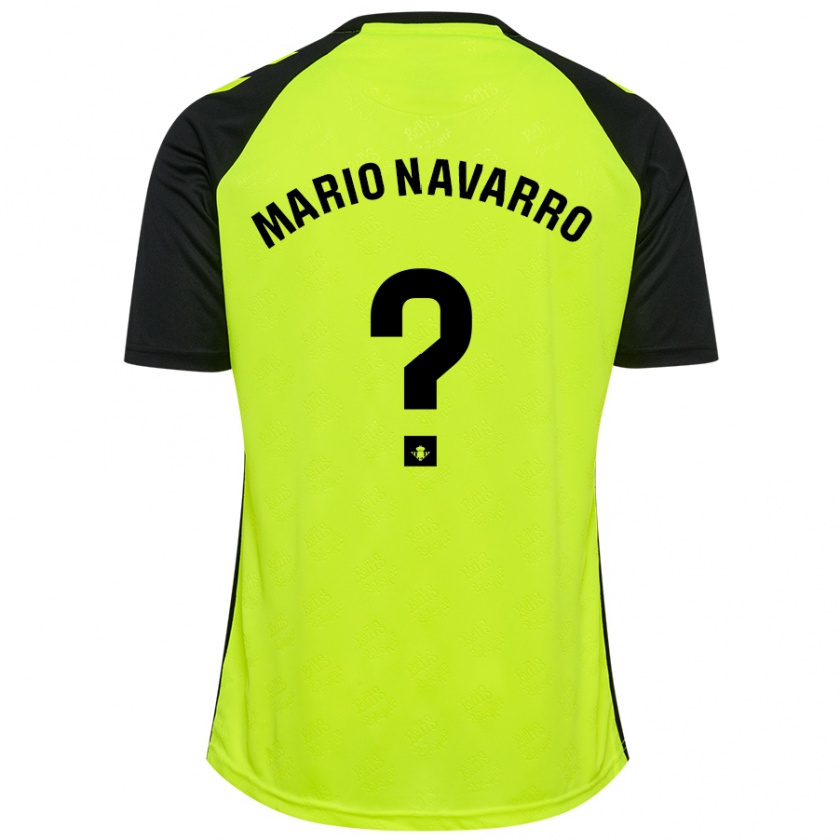 Kandiny Kinderen Mario Navarro #0 Fluorescerend Geel Zwart Uitshirt Uittenue 2024/25 T-Shirt