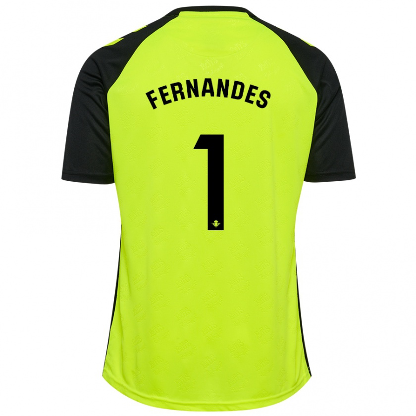 Kandiny Kinderen Guilherme Fernandes #1 Fluorescerend Geel Zwart Uitshirt Uittenue 2024/25 T-Shirt