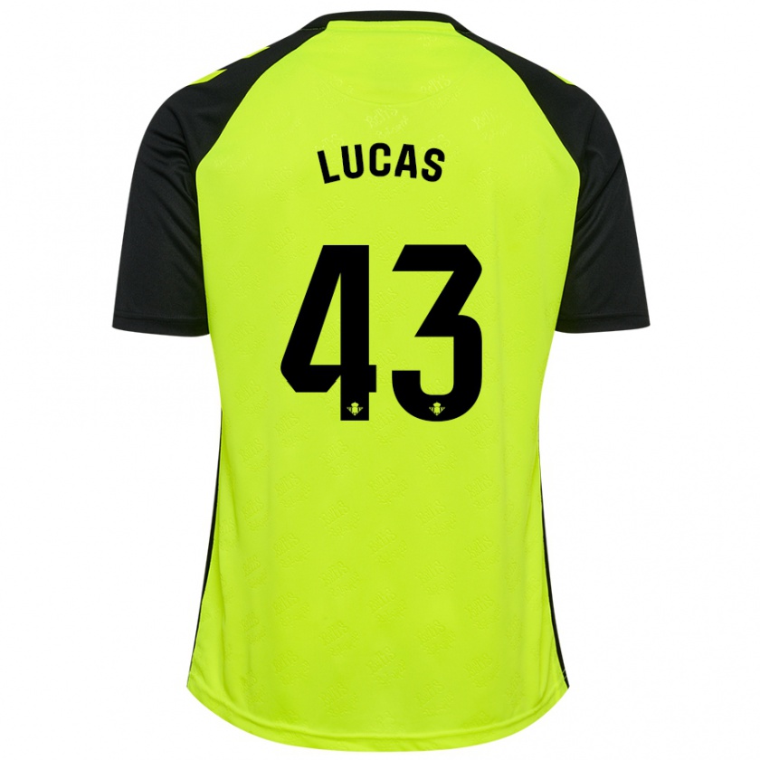 Kandiny Kinderen Lucas Alcázar #43 Fluorescerend Geel Zwart Uitshirt Uittenue 2024/25 T-Shirt