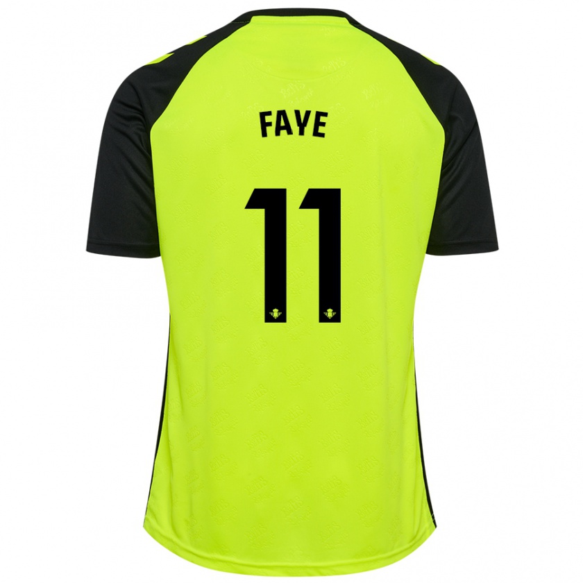 Kandiny Kinderen Souleymane Faye #11 Fluorescerend Geel Zwart Uitshirt Uittenue 2024/25 T-Shirt