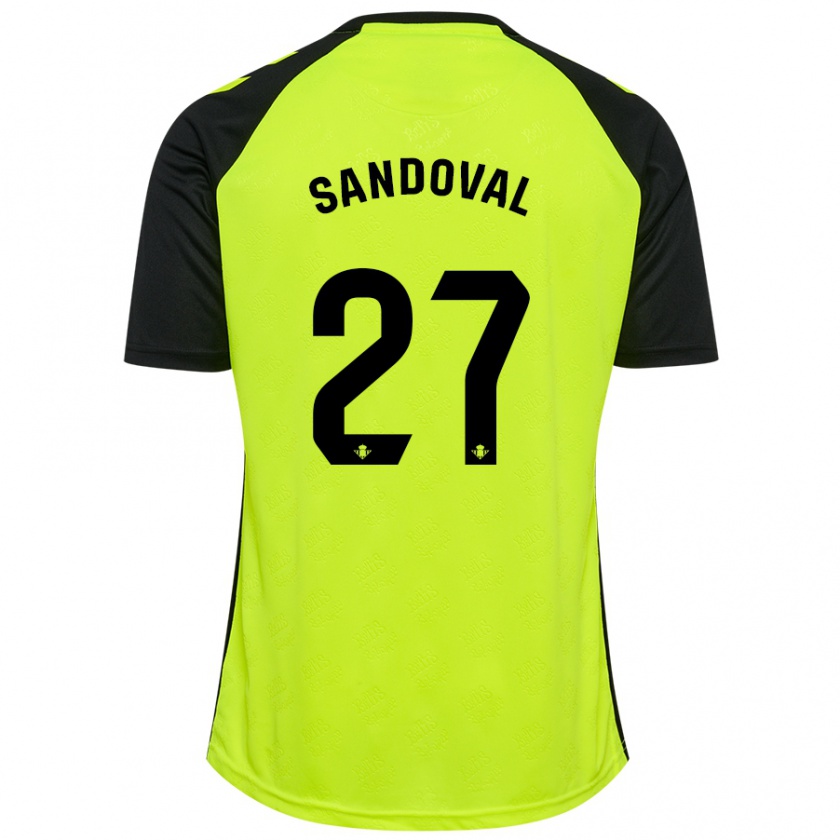 Kandiny Kinderen Keimer Sandoval #27 Fluorescerend Geel Zwart Uitshirt Uittenue 2024/25 T-Shirt