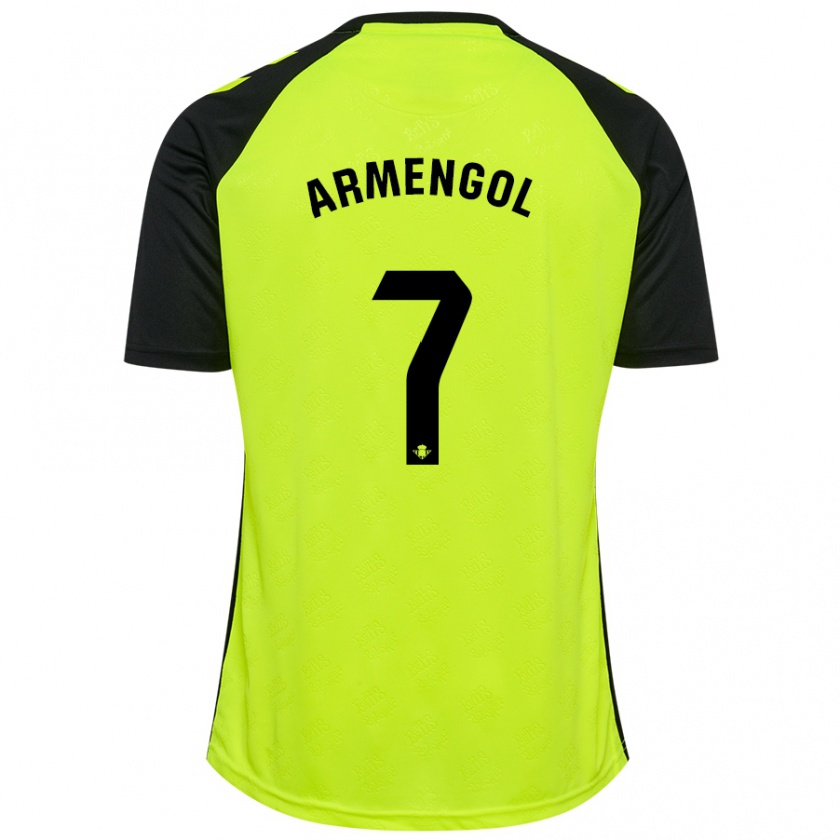 Kandiny Bambino Maglia Carla Armengol #7 Giallo Fluorescente Nero Kit Gara Away 2024/25 Maglietta